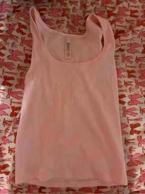 SKIMS Light Pink Ribbed Tank Top
